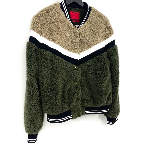 EMORY PARK Chevron ColorBlock Sherpa Bomber Jacket - Picture 10 of 16